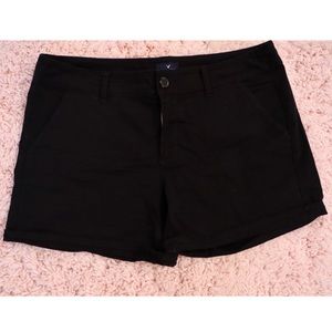 Black American Eagle Stretch Midi Shorts